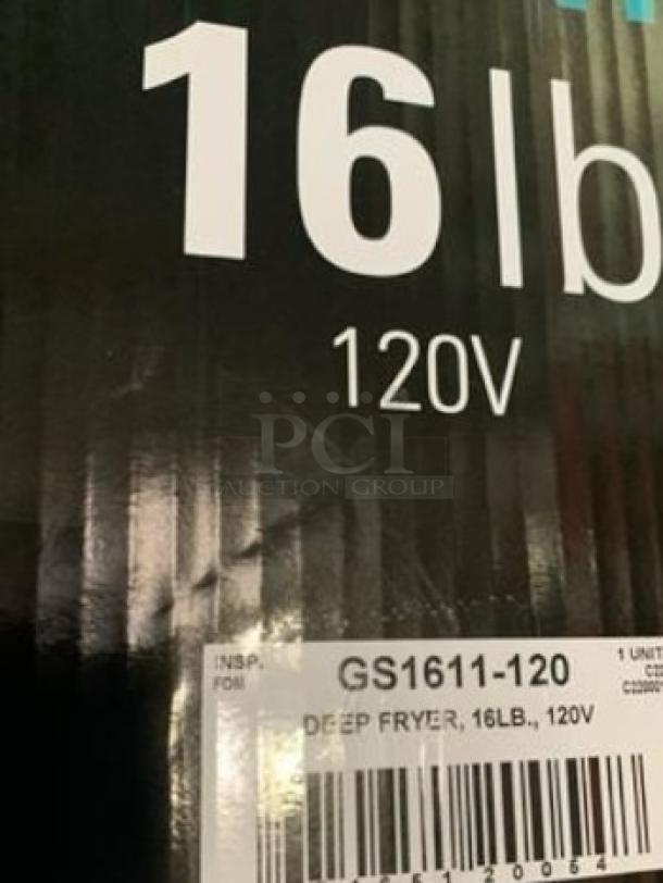 Brand New Global Solutions GS1611-120 Electric Deep Fryer, 16 lb Oil Capacity, 120V, Stainless Steel, Excellent Condition.
