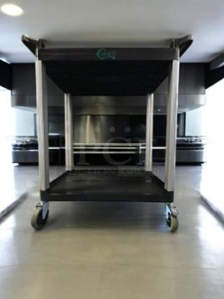 Brand New Choice Small 2-Shelf Bus Cart, Black, Utility/Service Cart, Excellent Condition, Model: Small Bus Cart.