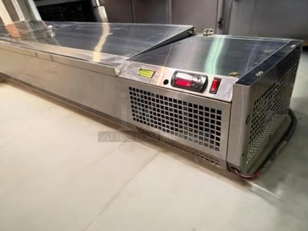 Turbo Air CTST-1800-13-N refrigerated countertop food prep rail, 71", 13 pan capacity, excellent condition, fully tested.