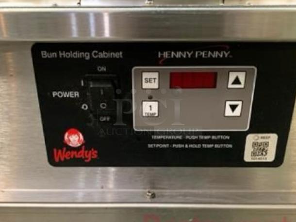 Henny Penny BW100 Bun Holding Cabinet, excellent condition, 120V, digital controls, Wendy's logo, fully tested and working.