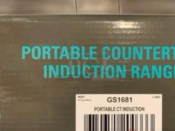 Brand new Global Solutions GS1681 Portable Countertop Induction Range, superb condition, fully tested and working. Box shows model and barcode.
