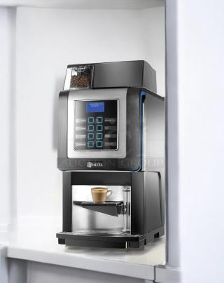 Necta Koro Prime espresso cappuccino machine, model IOV2006. Excellent condition, black/silver, tested & working, 120V.