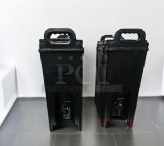 Cambro Soup Dispenser Carriers set of 2, black, excellent condition, durable handles, fully tested and working.