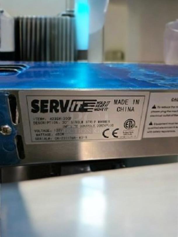 Brand new ServIt 30" single strip warmer, model 423SIT30P, 120V, fully tested and working, made in China.