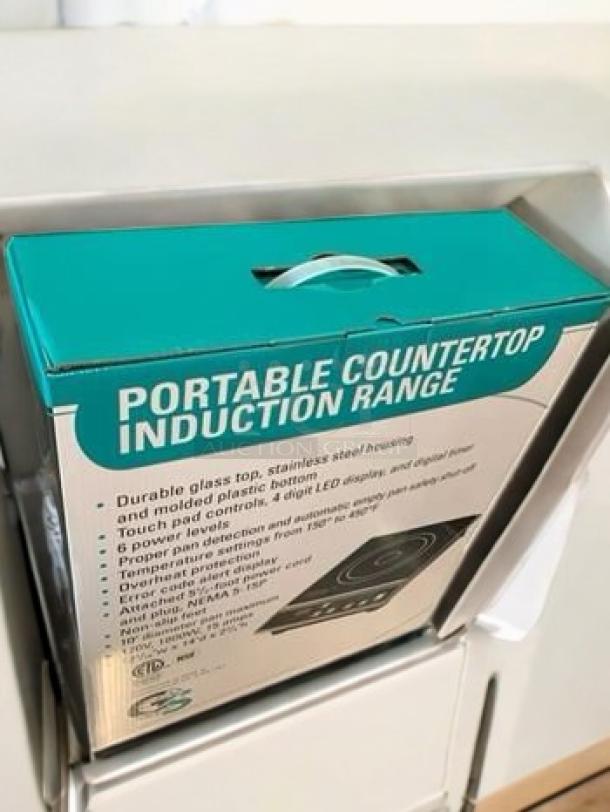 Brand New GS1681 Portable Countertop Induction Range in box. Features durable glass top, touchpad controls, 120V.