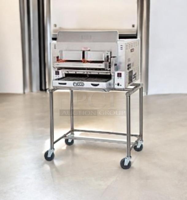 Nieco Conveyor Broiler, model with digital temperature control, excellent condition, max temp 624°F, on wheels.