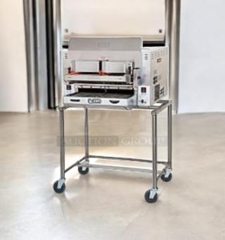 Nieco Conveyor Broiler, model with digital temperature control, excellent condition, max temp 624°F, on wheels.