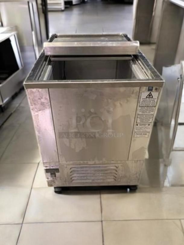 HSK International stainless steel refrigerated bin, digital controls, 120V, excellent condition, tested and working.