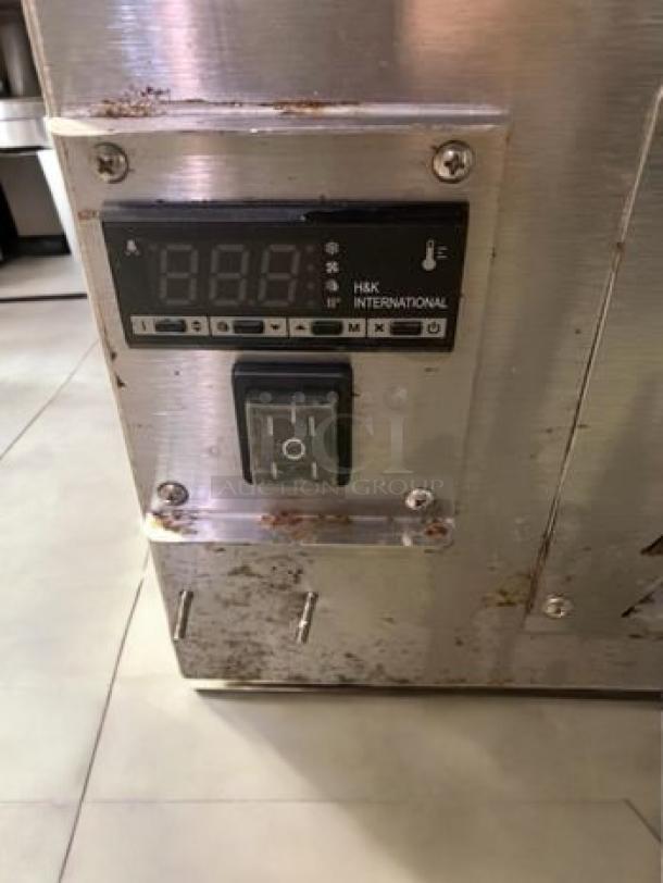 HSK International stainless steel refrigerated bin, digital controls, model Custom, excellent condition, 120V. Fully tested.
