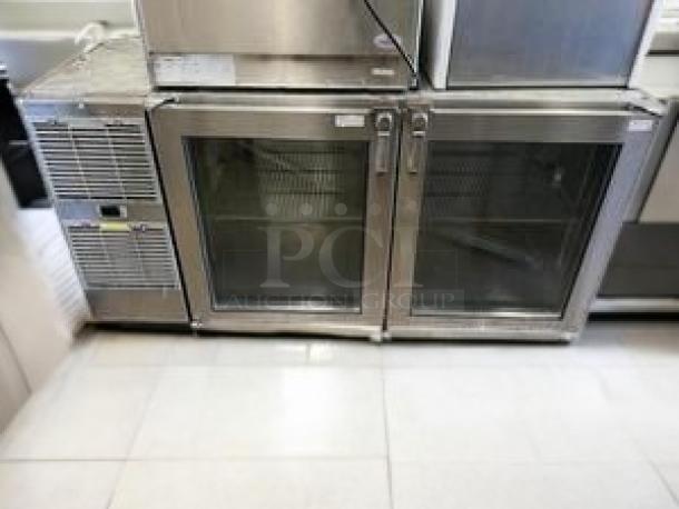 Glastender Commercial Back Bar Cooler, double glass door, excellent condition, 115V AC, fully tested and working.