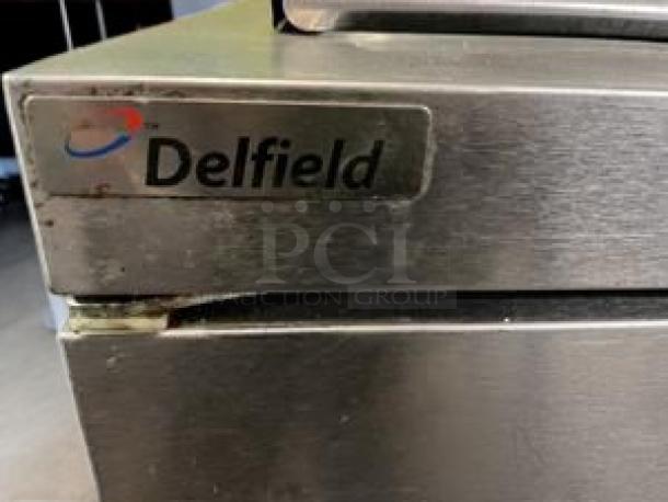 Delfield 2-Door Sandwich/Salad Prep Table, 115V AC, excellent condition, fully tested, visible Delfield logo.