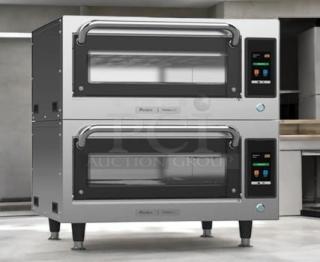 Brand new Pratica Technicook Forza Express high-speed oven, model 208/240V, fully operational, stainless steel, touchscreen controls.