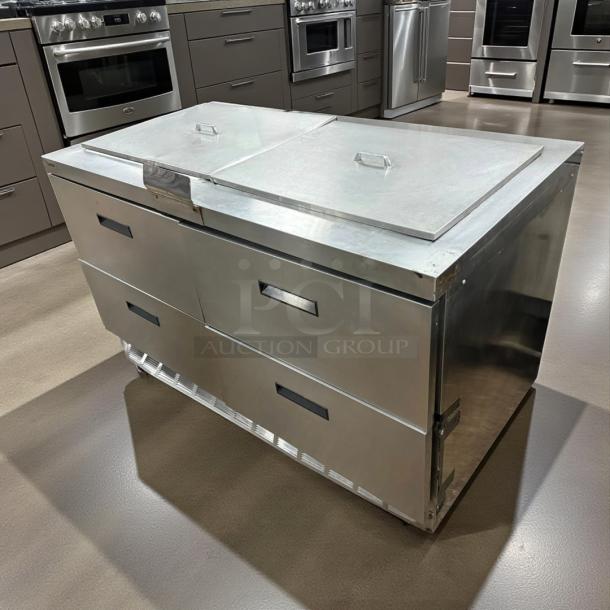 Delfield D4460NP-24M 60" 4 Drawer Mega Top Refrigerated Sandwich Prep Table in excellent condition.
