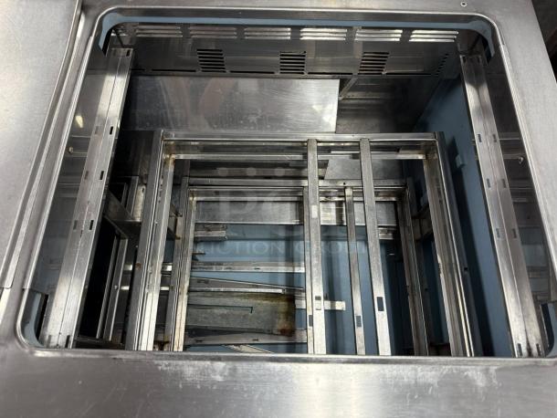 Delfield D4460NP-24M 60" 4-drawer refrigerated sandwich prep table, interior metal framework view, excellent condition.