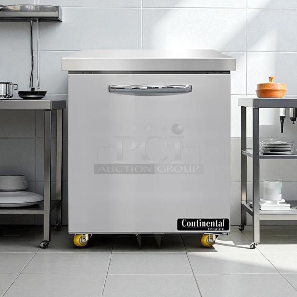 Continental UC27 7.4 Cu Ft Undercounter Front Breathing Refrigerator in excellent condition, tested and working.
