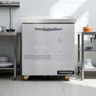 Continental UC27 7.4 Cu Ft Undercounter Front Breathing Refrigerator in excellent condition, tested and working.