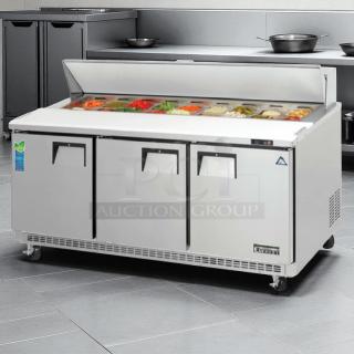 Excellent Condition – Everest EPBNR3 – 3-Door Refrigerated Sandwich Prep Table – 115V – Fully Tested & Working! - Item #1208605