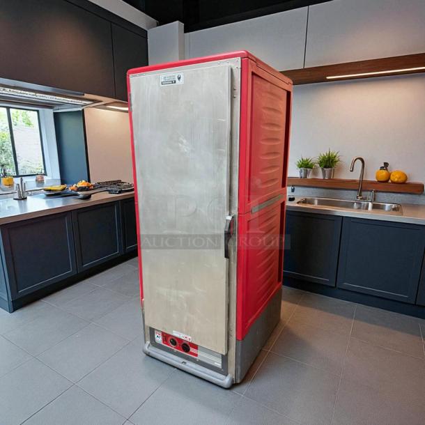 Metro C539-HFS-U heated holding cabinet; red with solid door; tested and working; ideal for maintaining food temperatures.