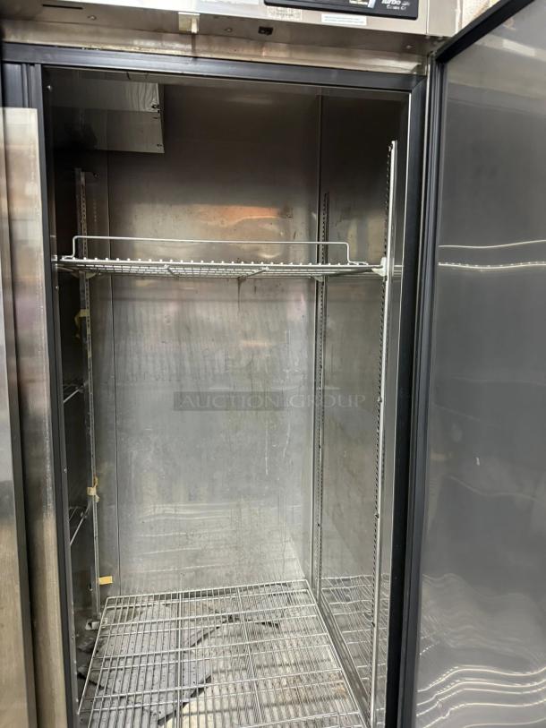 Turbo Air M3R72-3-N commercial refrigerator, 65.8cf, 3 solid doors, tested working, stainless steel interior, wire shelves.