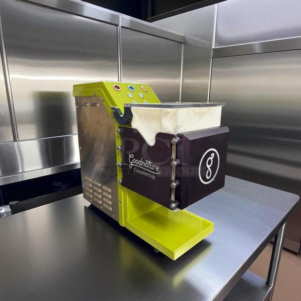 Goodnature CT7 Countertop Cold Press Juicer, excellent condition, 115V, fully tested and working, with visible brand logo.