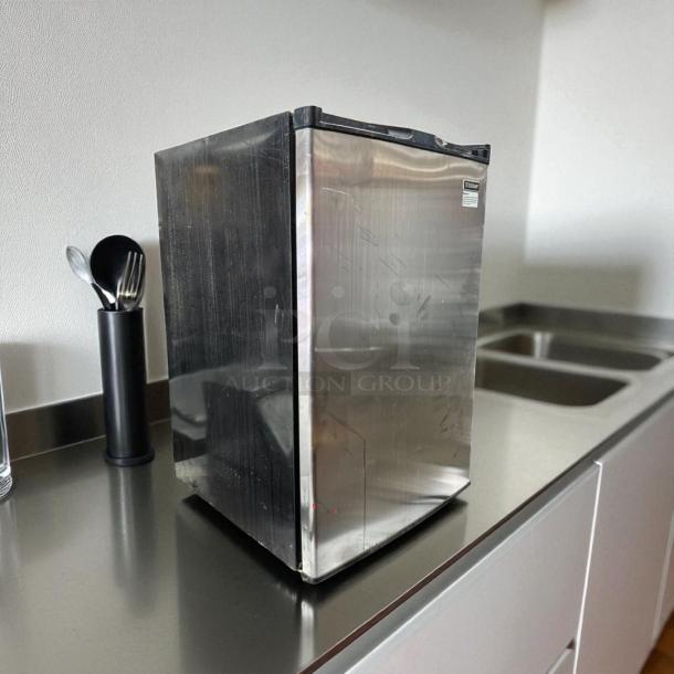 EUHOMY Compact Mini Freezer, Model MF-3.0-Y, excellent condition, stainless steel finish, upright design, tested and working.