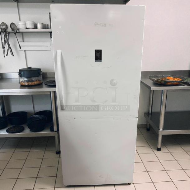 Insignia 21 Cu. Ft. Convertible Upright Freezer, model 23G14T, white, Energy Star certified, tested, working condition.