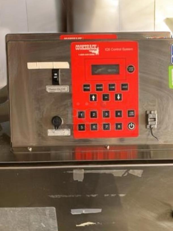 Cookshack SM260 commercial electric smoker with IQ5 control, stainless steel, 240V, fully tested, good condition.