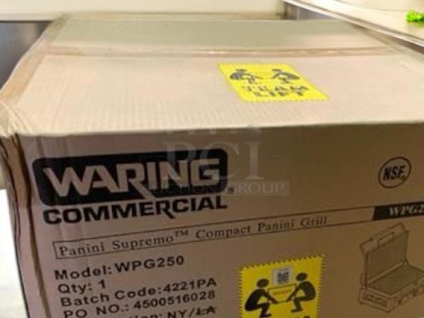 Brand new Waring WPG250 Panini Supremo™ Compact Panini Grill, factory sealed box, NSF certified, 120V.