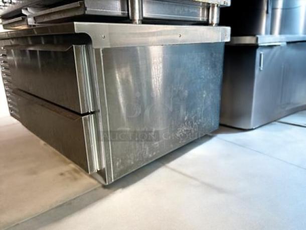 Traulsen VE048HT 2-drawer refrigerated chef base in outstanding condition, 115V, fully tested and working, stainless steel finish.