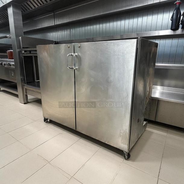 Infinity Model IBCRR-2D-SSD 2 Door Back Bar Cooler, stainless steel, excellent condition, tested and working.