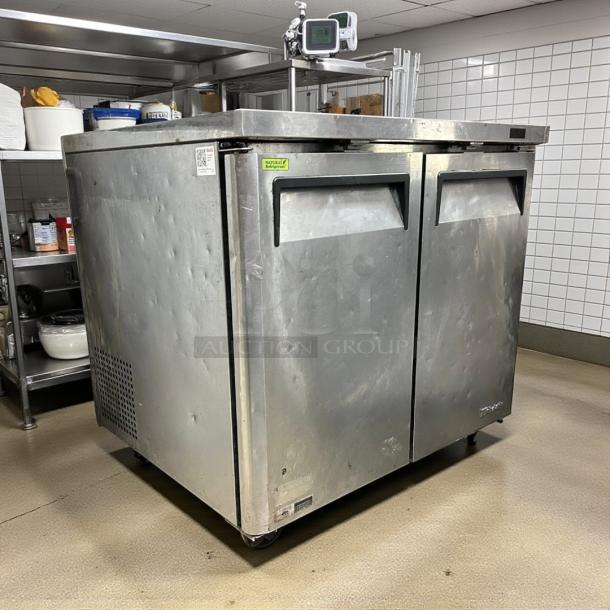 Turbo Air MUF-36-N undercounter freezer, excellent condition, 36 1/4" W, 2 sections, 2 doors, 115v, tested and working.