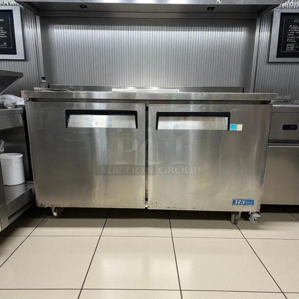Turbo Air MUR-60 undercounter refrigerator, 60" wide, stainless steel, excellent condition, fully tested, with visible brand label.