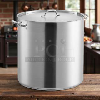 Vollrath 78640 Classic 60 Qt. stainless steel stock pot with lid, 20 1/2", heavy-duty, quality gauge, excellent condition.