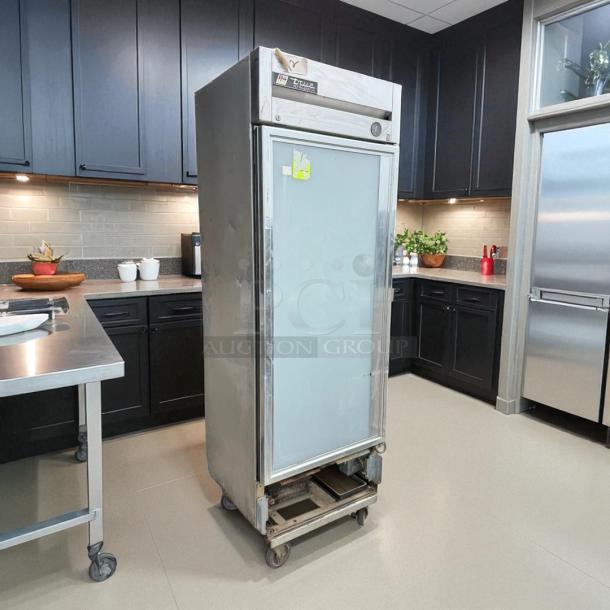 True T-19G-HC 27" Glass Door Refrigerator, excellent condition, tested working, silver finish, visible branding on top.