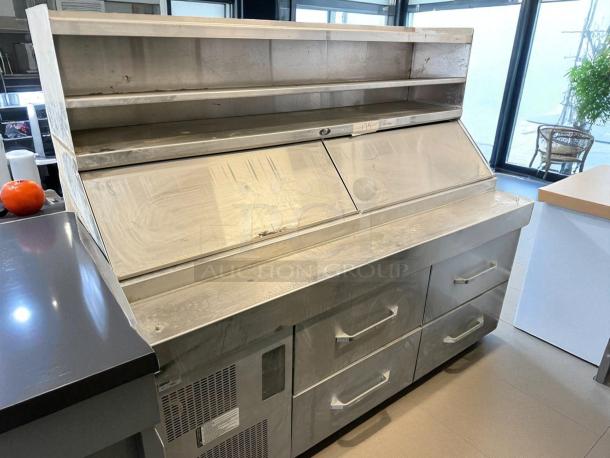 Randell 8272D-290 72" dual sided pizza prep table with refrigerated base, stainless steel, tested and working, 115v.