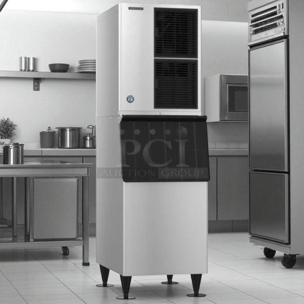Hoshizaki KM-515MAH ice maker with B-500SD storage bin, excellent condition, 517 lb/day capacity, fully tested, working.