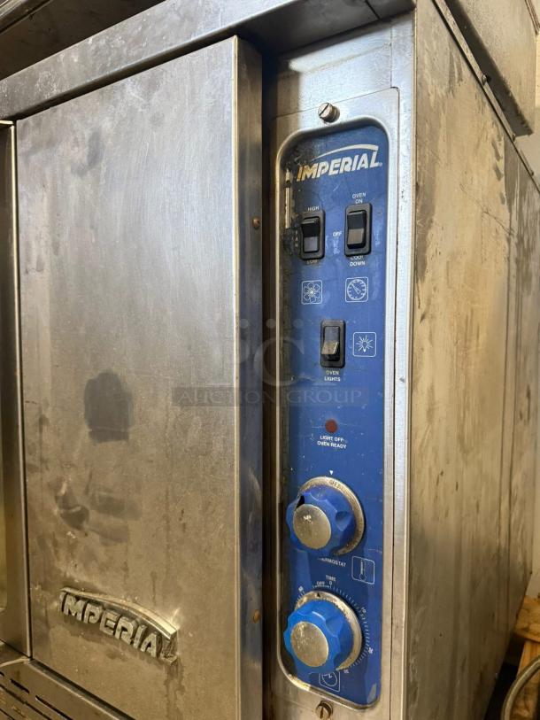 Imperial PCVG-1 Turbo-Flow single deck gas convection oven in great condition, featuring a control panel with dials and switches.