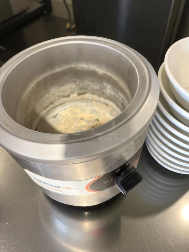 Nemco 6101A 11 Qt. Countertop Warmer, stainless steel, 120V, 750W, tested and working, shown with control knob and label.
