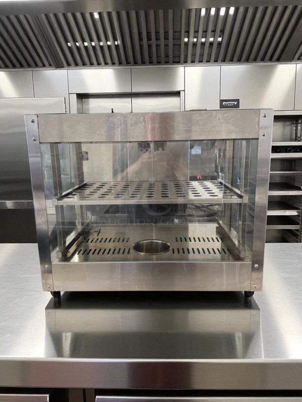 Vevor 2-Tier Commercial Food Warmer, Model BWG-S, stainless steel, includes water tray, new condition, tested and working.
