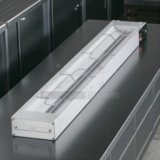Hatco GRAH-60D Glo-Ray 60" dual infrared warmer, excellent condition, aluminum, 120V, 2,800W, with toggle controls.