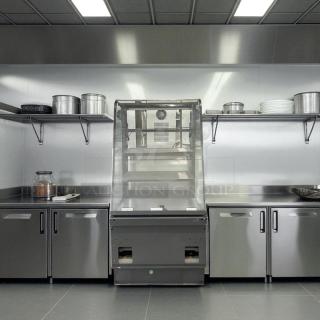 Structural Concepts dry display case, excellent condition, stainless steel, tested and working, suitable for commercial use.