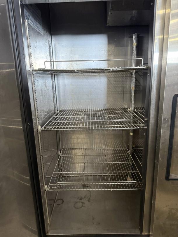 Turbo Air TSR-72SD-N refrigerator, great condition, 3 solid doors, tested and working, interior shelves shown, 115v.