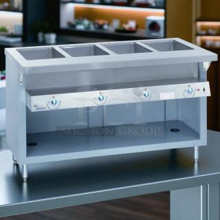 Duke E-4-DLSS 60" hot food table with 4 wells, cutting board, thermostatic control, 208v/1ph. Tested, working condition.