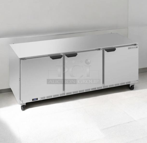 Beverage-Air UCR72AHC-104 three-door undercounter refrigerator, excellent condition, 115V, fully tested and working.