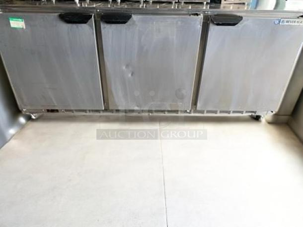 Beverage-Air UCR72AHC-104 3-door undercounter refrigerator, stainless steel, excellent condition, fully tested, 115V.