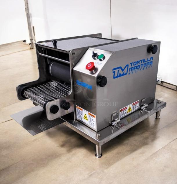TM Mechanical Equipment TM-105 Ventura Flex PL Dough Sheeter, 115V, stainless steel, excellent condition, fully tested.