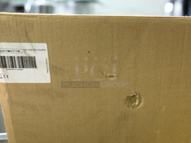 Factory-sealed box of Adcraft GLW-3500 Induction Warmer, 3500W, 208/240V, with visible product label. Brand new condition.