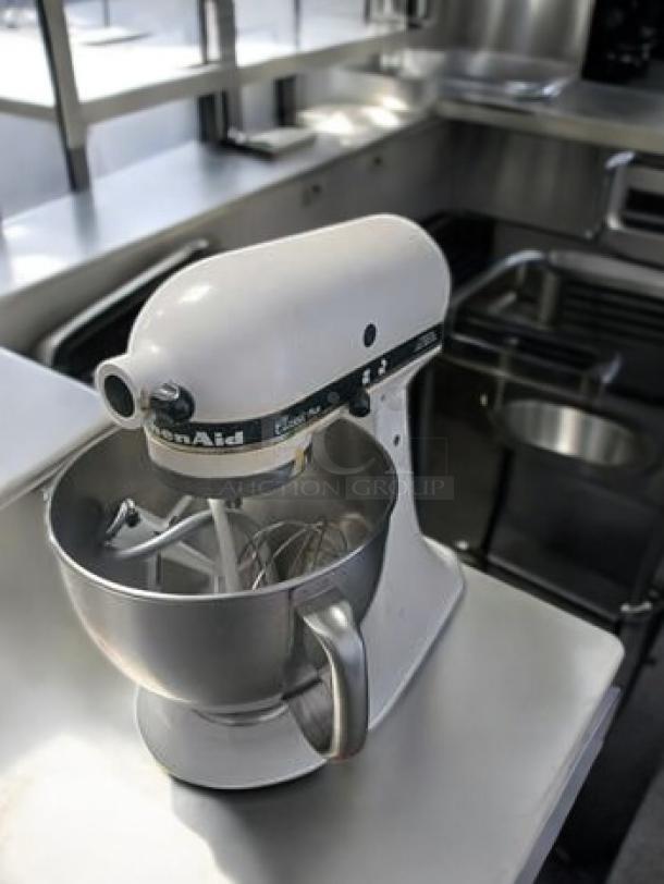 Brand New KitchenAid KSM75WH1 Artisan Tilt-Head Stand Mixer, 275W, 5 Qt stainless bowl, fully tested, white finish.