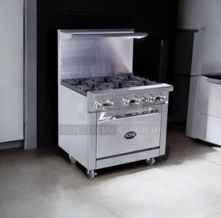 Outstanding Condition – Royal Range RSR-6 – 6-Burner Gas Range w/ Standard Oven – Natural Gas – Fully Tested & Working! - Item #1208337