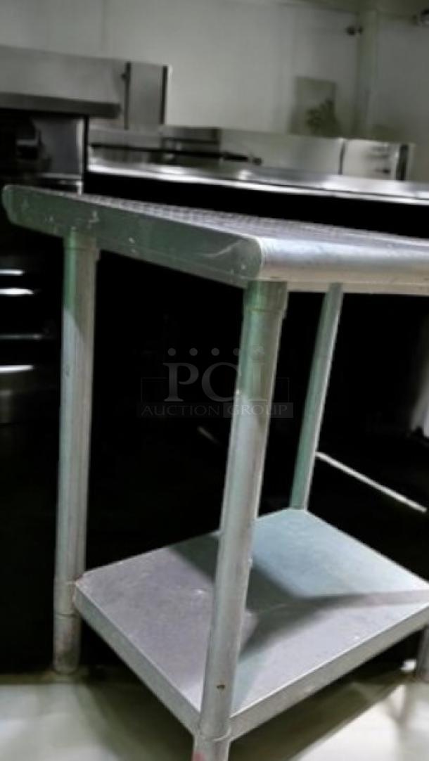 Advance Tabco stainless steel work table, model T9-3-54, 24x30 inches, with undershelf, heavy duty, outstanding condition.